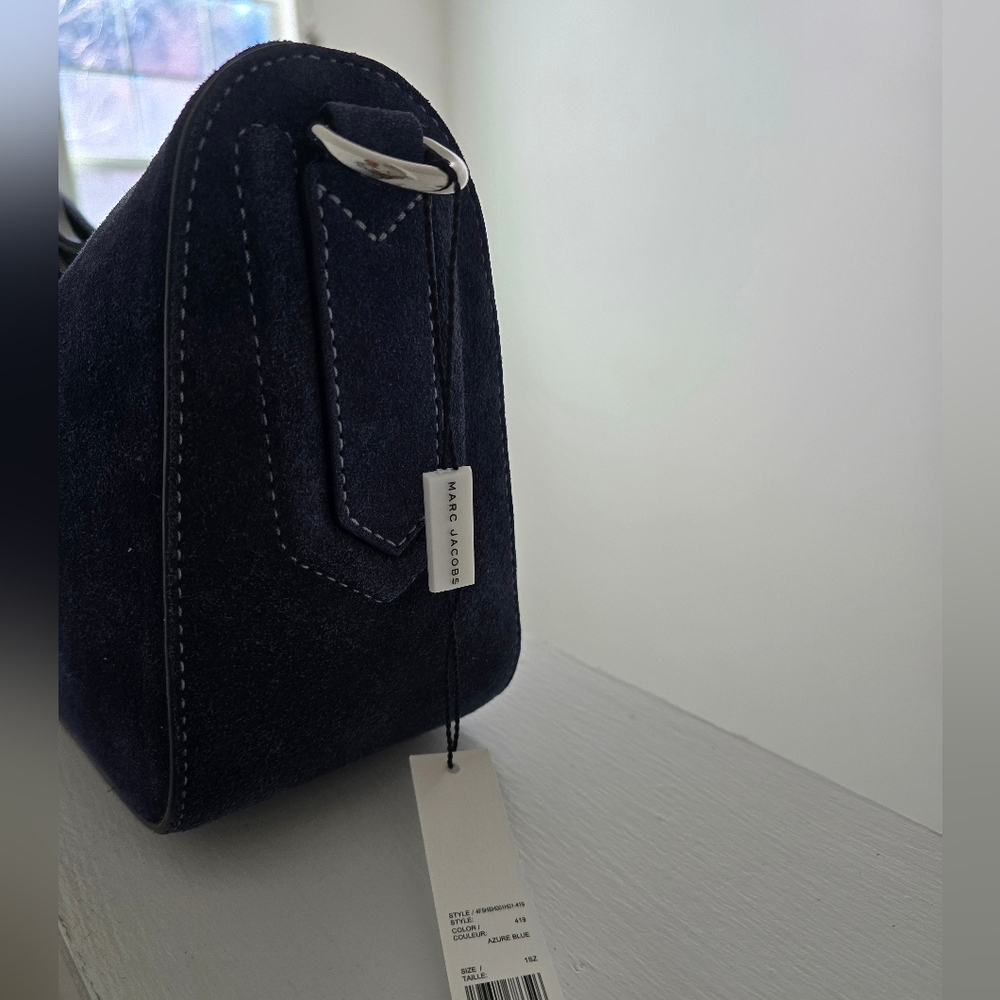 Authentic, New Marc Jacobs Navy Suede Handbag - Picture 4 of 13